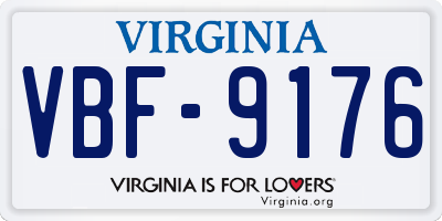 VA license plate VBF9176