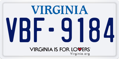 VA license plate VBF9184