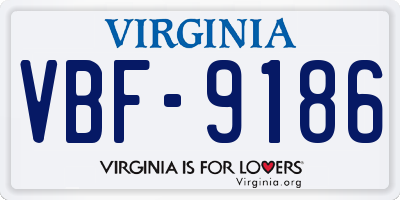VA license plate VBF9186
