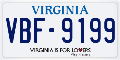 VA license plate VBF9199