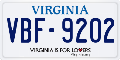 VA license plate VBF9202