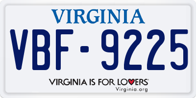 VA license plate VBF9225
