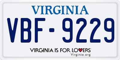 VA license plate VBF9229