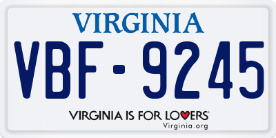 VA license plate VBF9245