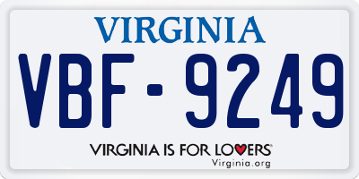 VA license plate VBF9249