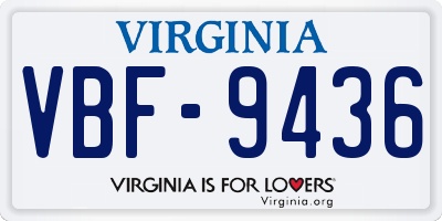 VA license plate VBF9436