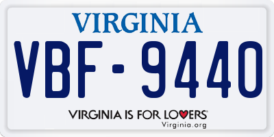 VA license plate VBF9440