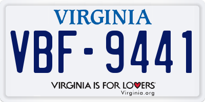 VA license plate VBF9441
