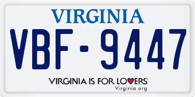 VA license plate VBF9447
