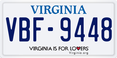 VA license plate VBF9448
