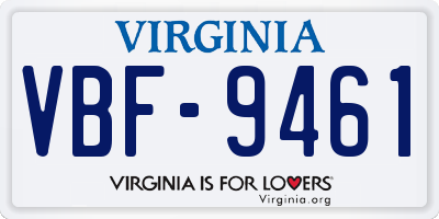 VA license plate VBF9461