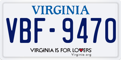 VA license plate VBF9470