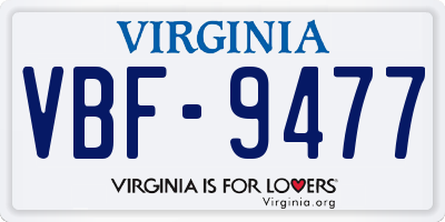 VA license plate VBF9477