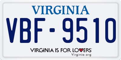 VA license plate VBF9510