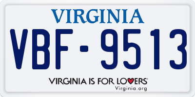 VA license plate VBF9513