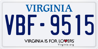 VA license plate VBF9515