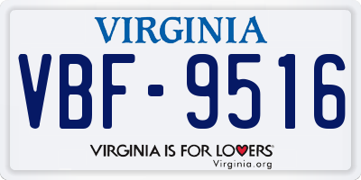 VA license plate VBF9516