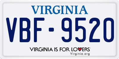 VA license plate VBF9520