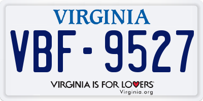 VA license plate VBF9527