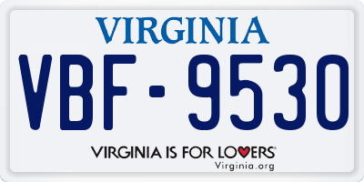 VA license plate VBF9530