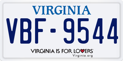 VA license plate VBF9544