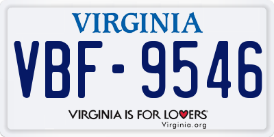VA license plate VBF9546