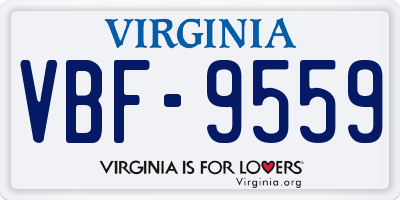 VA license plate VBF9559