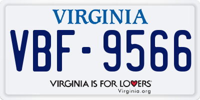 VA license plate VBF9566