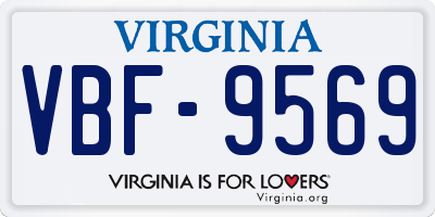 VA license plate VBF9569