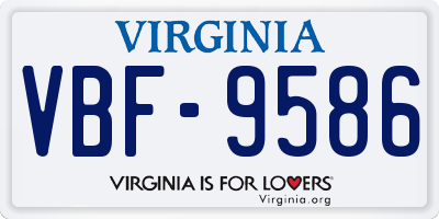 VA license plate VBF9586