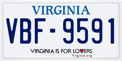VA license plate VBF9591