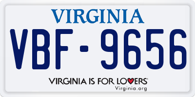 VA license plate VBF9656