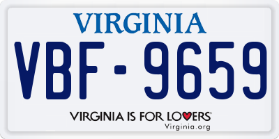 VA license plate VBF9659
