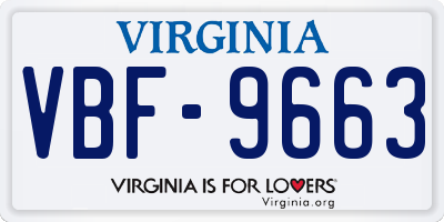 VA license plate VBF9663