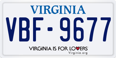 VA license plate VBF9677