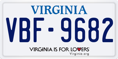 VA license plate VBF9682
