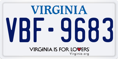 VA license plate VBF9683