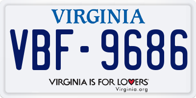 VA license plate VBF9686