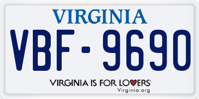 VA license plate VBF9690