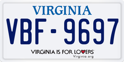 VA license plate VBF9697