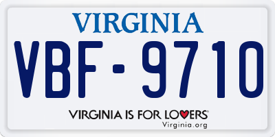 VA license plate VBF9710