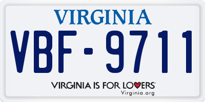 VA license plate VBF9711