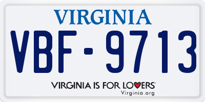 VA license plate VBF9713