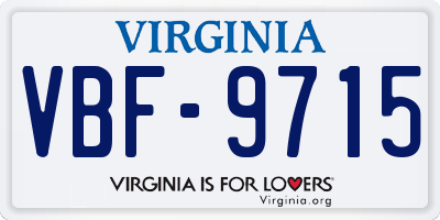 VA license plate VBF9715