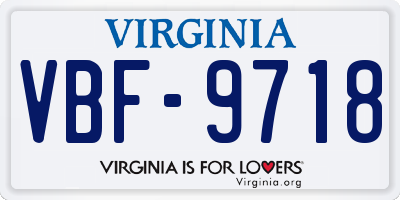 VA license plate VBF9718