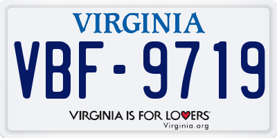 VA license plate VBF9719