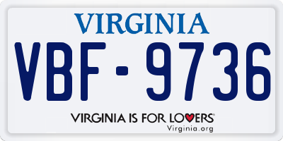 VA license plate VBF9736