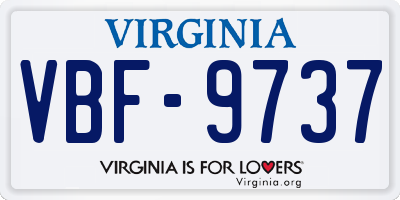 VA license plate VBF9737