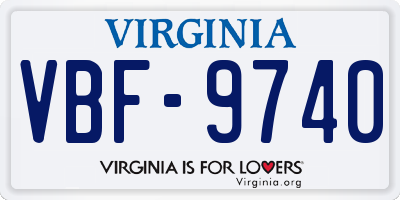 VA license plate VBF9740