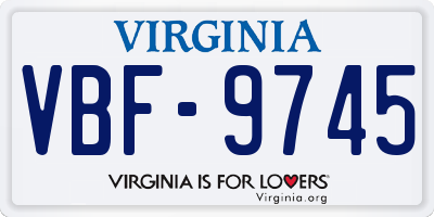 VA license plate VBF9745